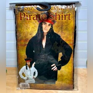 Adult Pirate Renaissance Black Shirt Costume Dress 100% cotton Item# 5410
